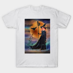 The witching hour Halloween witch by Renee Lavoie T-Shirt